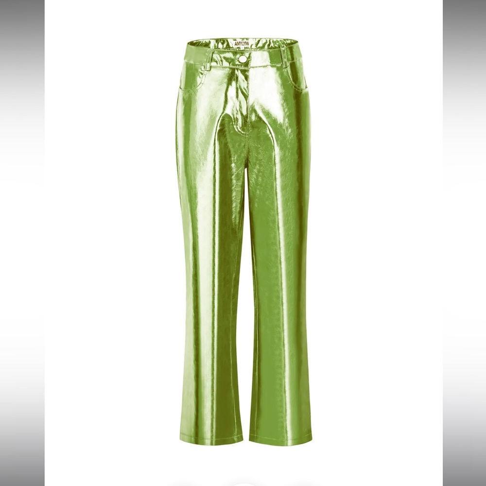 Amy Lynn LUPE MINT GREEN METALLIC TROUSERS